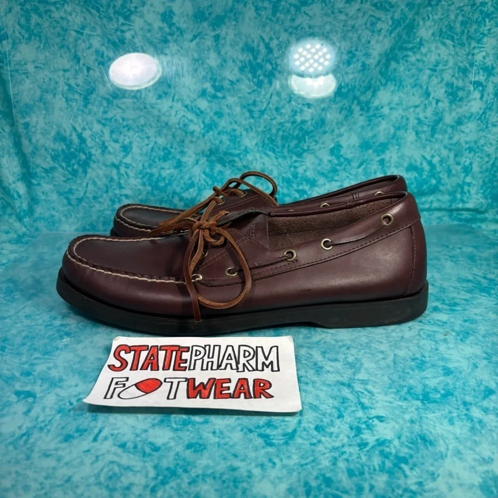 Polo Sport Ralph Lauren Men’s Brown Low Top Casual Leather Boat Shoes Size 11